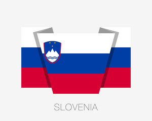 Flag of Slovenia. Flat Icon Waving Flag with Country Name