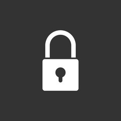 Lock icon on black background