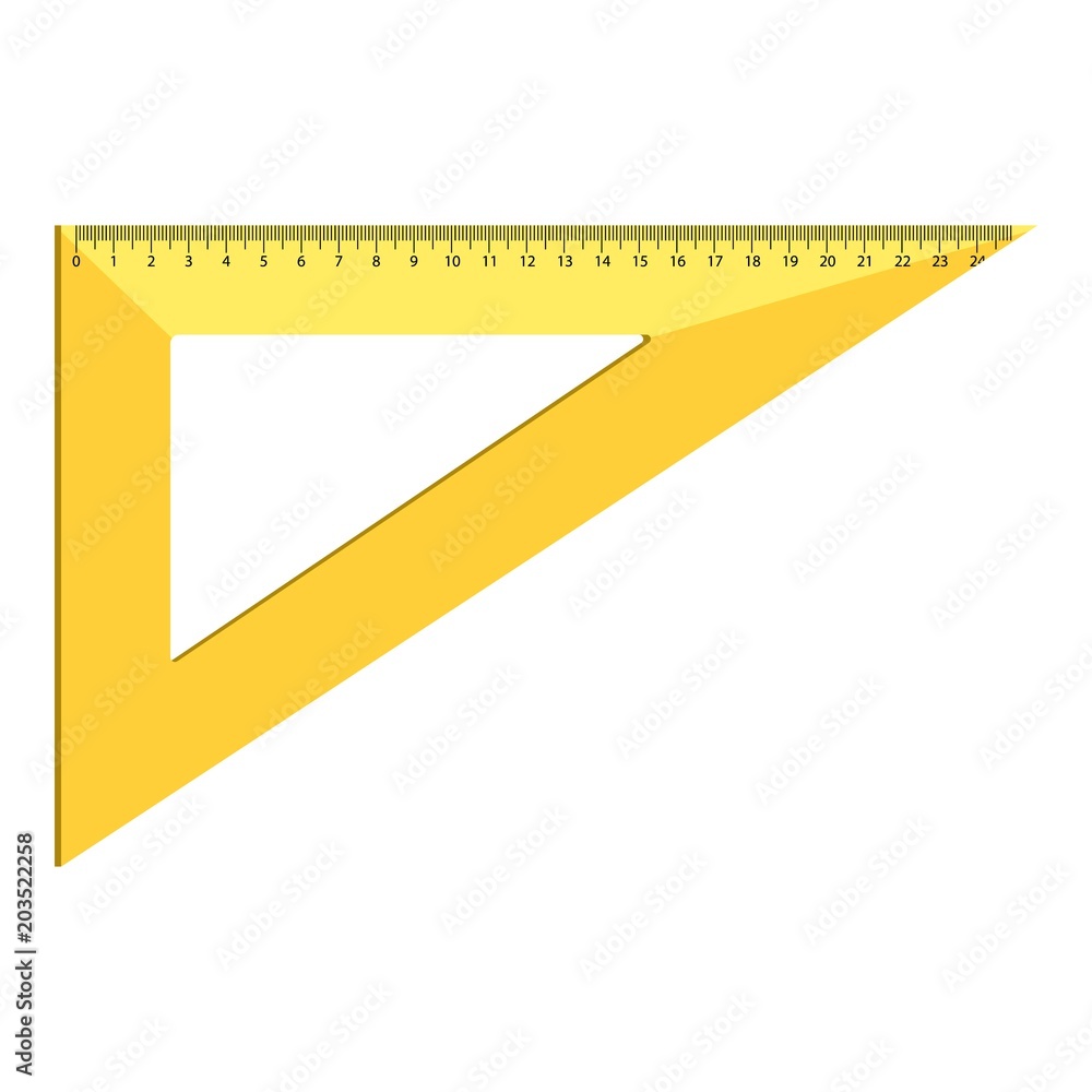 Poster triangle ruler icon. realistic illustration of triangle ruler vector icon for web design isolated on