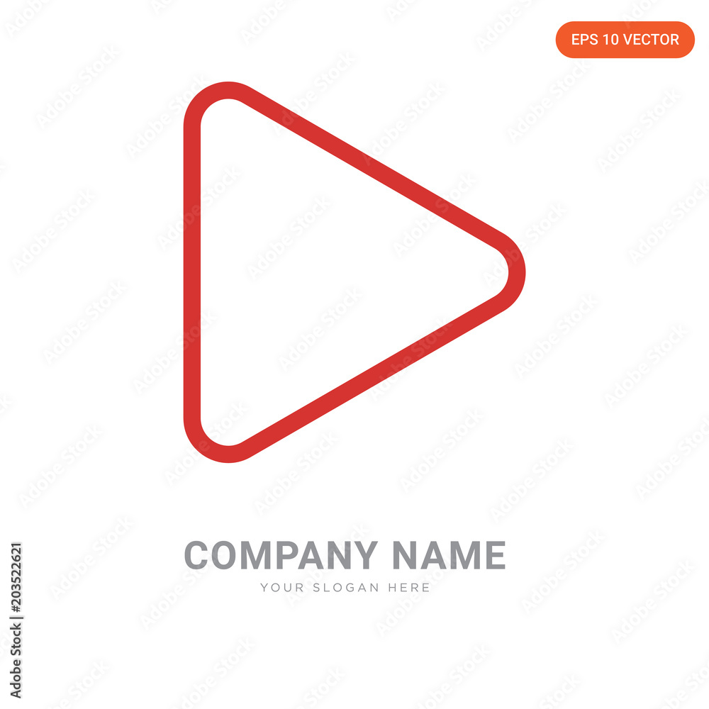 Wall mural Play button company logo design