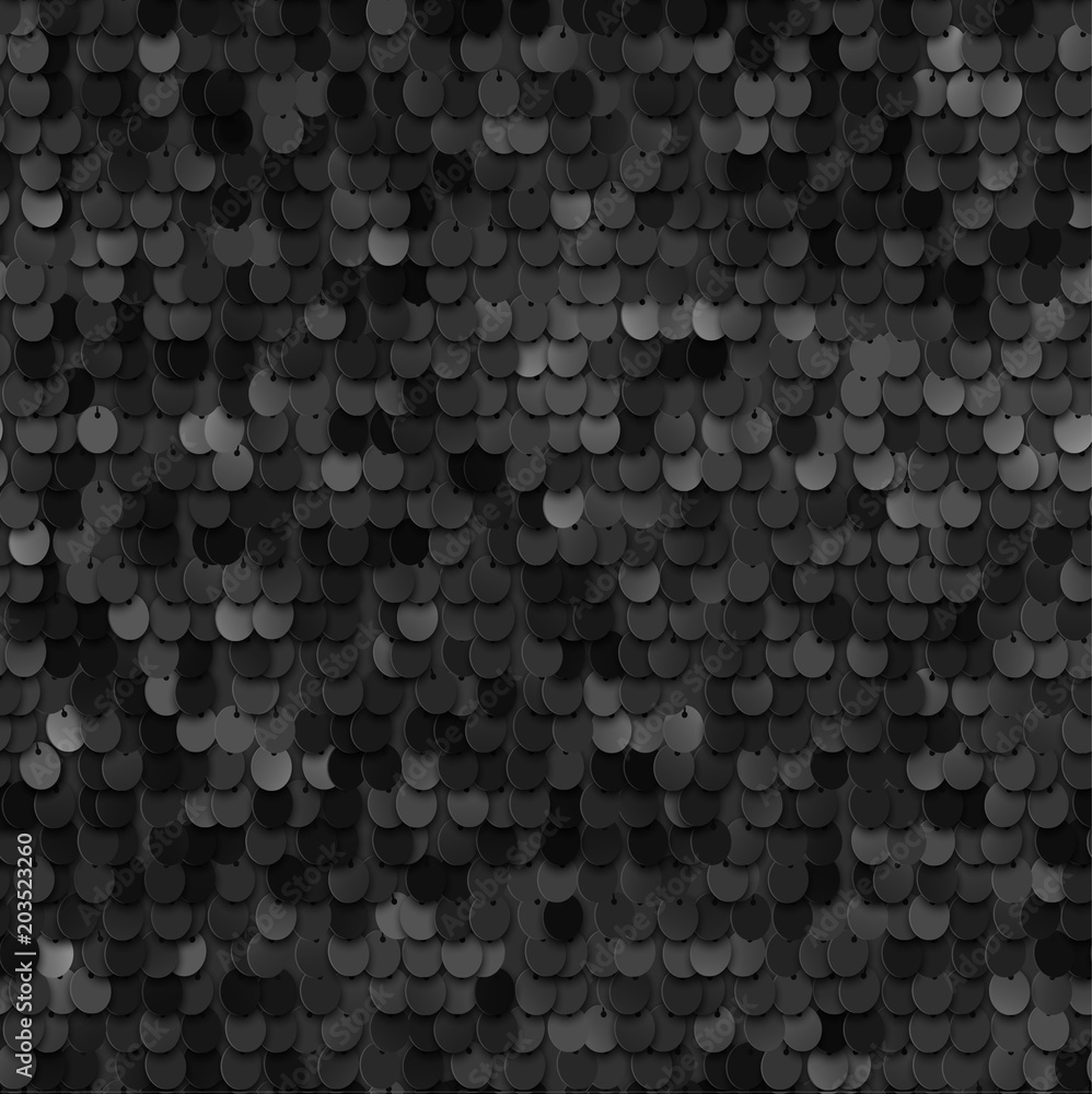 Poster seamless black texture of fabric with sequins - vector eps10