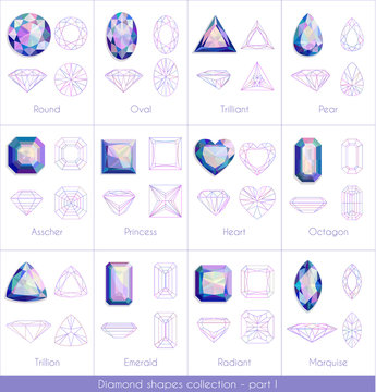 Colorful diamonds collection - part 1. eps10 vector illustraion