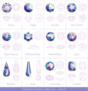 Colorful diamonds collection - part 2. eps10 vector illustraion