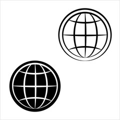 Globe Icon Calligraphic