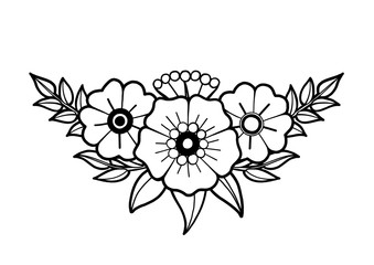 Graphic floral vignette