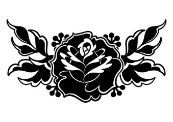 Graphic floral vignette