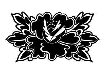 Graphic floral vignette