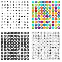 Fototapeta premium 100 business day icons set vector in 4 variant for any web design isolated on white