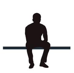 icon silhouette man sitting