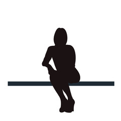 silhouette girl sitting