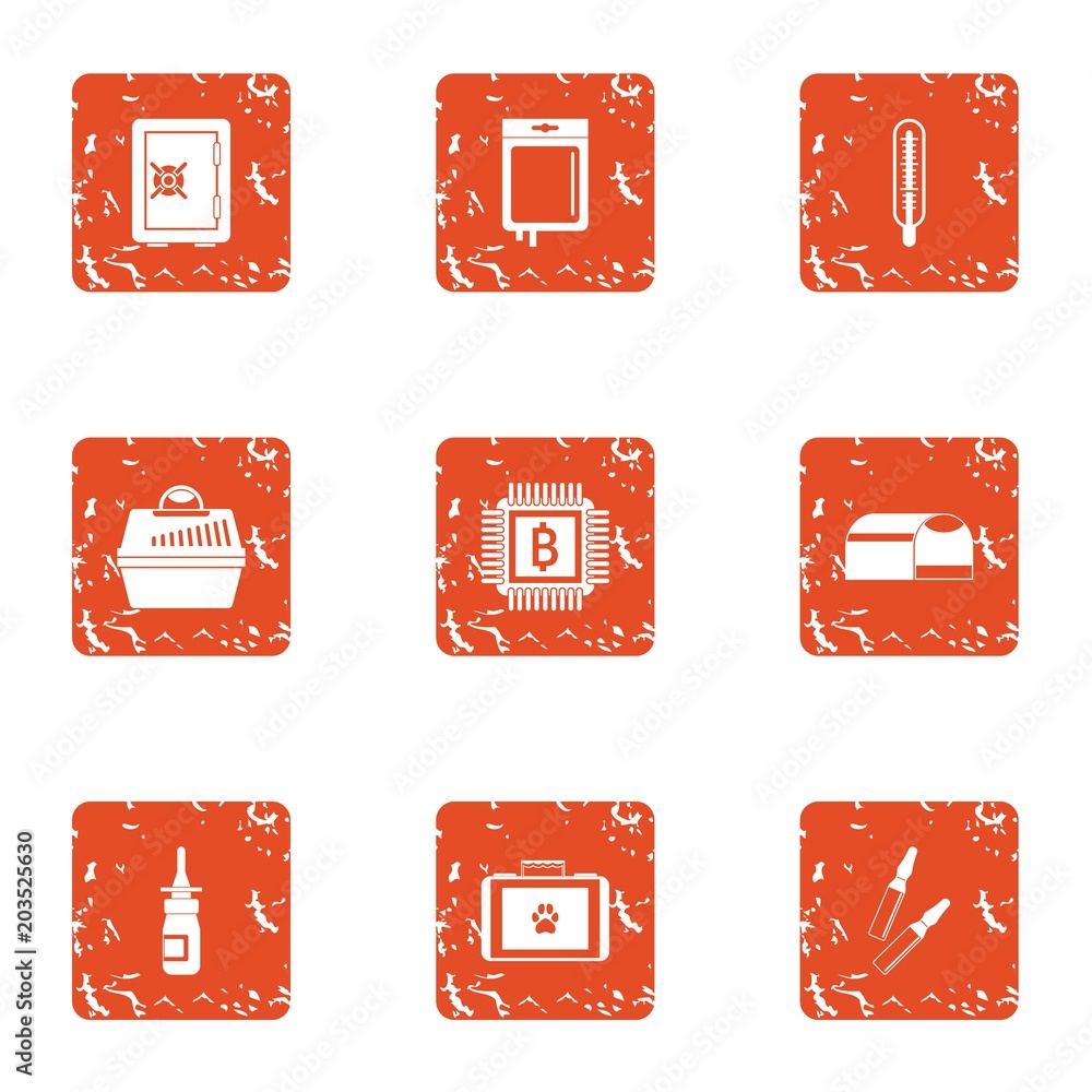 Poster regularize icons set. grunge set of 9 regularize vector icons for web isolated on white background