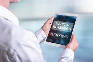 Medical research concept on a tablet