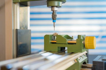 CNC milling machine processing plastic detail.Cutting plastic  modern processing