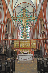 Fototapeta na wymiar nnenansicht Münster Bad Doberan, Zisterzienserkloster, 13. Jh., Bad Doberan, Mecklenburg-Vorpommern, Deutschland, Europa
