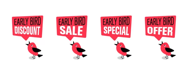 Fotobehang Early bird special, discount, sale or offer banner or poster © danijelala