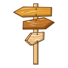 All direction wood sign icon. Cartoon of all direction wood sign vector icon for web design isolated on white background