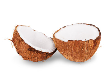 coconuts isolated on the white background