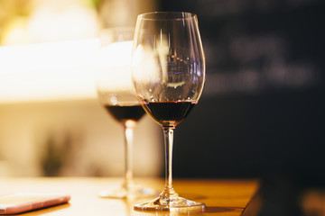 Two glasses of red wine