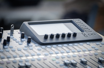 Close-up of mixer on live show 2