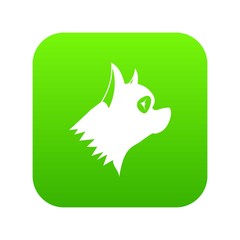 Pinscher dog icon digital green for any design isolated on white vector illustration