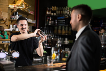 Male barista working