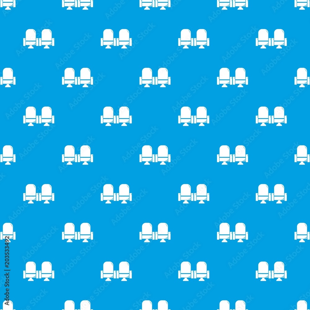 Poster seat theater pattern vector seamless blue repeat for any use