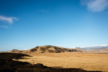 Scenic landscape of mountains in Iceland