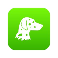 Dalmatians dog icon digital green for any design isolated on white vector illustration