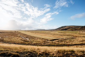 Fototapeta na wymiar Scenic landscape of mountains in Iceland