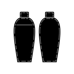 Bottles for liquid cosmetics, vector icons on white