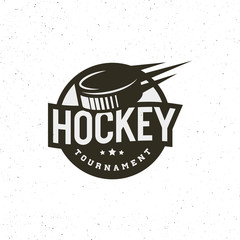 hockey logo. sport emblem vector illustration