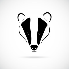 Badger head vector illustration in black, isolated on white background. Icon for retro hipster logos, emblems, badges, labels template and t-shirt design element.