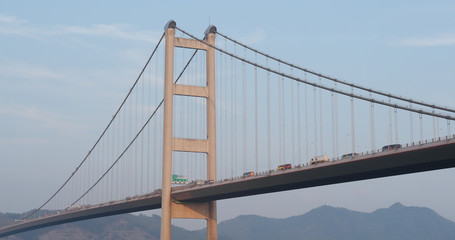 Tsing Ma bridge in Hong Kong