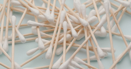 Cotton swab in stack