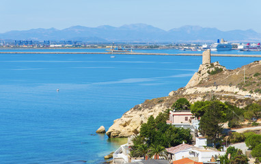 coast of Sant Elia in Cagliari, Sardinia, Italy