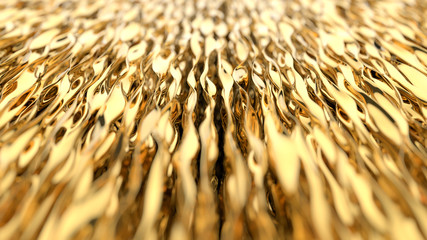 Golden wave background. Gold background. Gold texture.