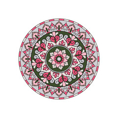 Mandala. Round ornament floral pattern. Decorative element. Oriental motif.