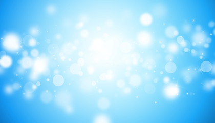 Obraz premium Blue glitter sparkles rays lights bokeh Festive Elegant abstract background.