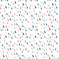 Colored drops on a white background. Seamless pattern