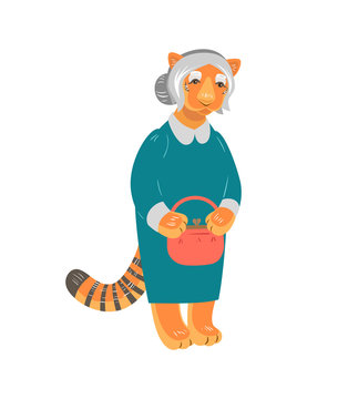 Vector old tigress character