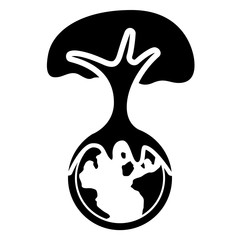 Isolated tree on earth