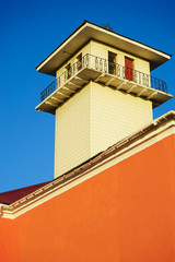 building blue sky architecture tower