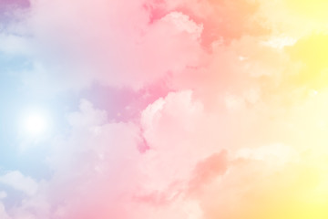 sun and cloud background with a pastel colored


