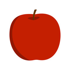 Vector flat red apple on white background