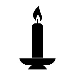Simple silhouette illustration of a candle. Isolated on white