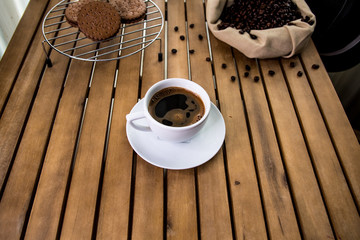 A cup of coffee in the monrning