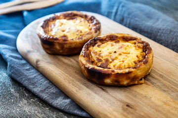 Quiche Lorraine with smoked bacon