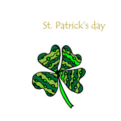 Four leaf clover icon. Green herb Isolated on white. St Patrick day vector.