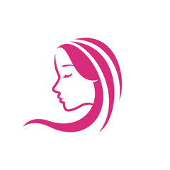 beauty logo vector template. woman silhouette vector icon illustration