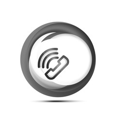 Old fashioned phone button, call center support icon